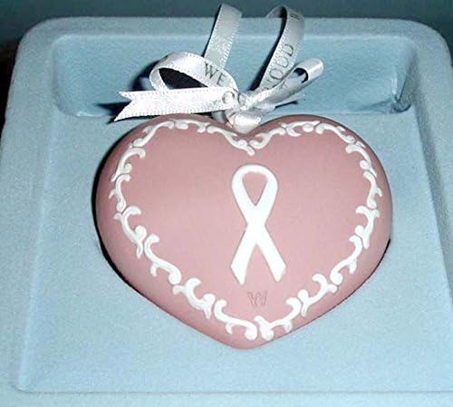 Wedgwood Heart Shaped Jasper Ornament Breast Cancer Awareness 2-Sided New in Box