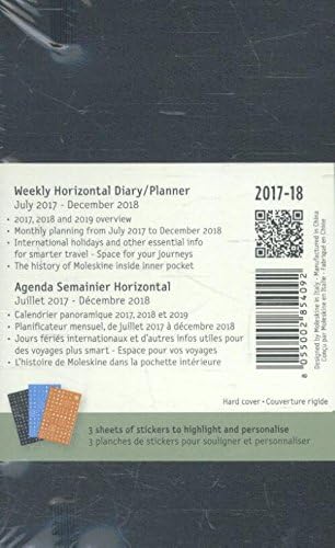 Moleskine Week Calendar, Wallet, 18 Months, 2017/2018, Horizontal, Pocket, A6, Hard Cover, Black - Image 3