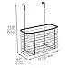 mDesign Metal Over Cabinet Kitchen Pantry Storage Organizer Holder Basket - Hang Over Cabinet Doors - Holds Aluminum Foil, Sandwich Bags, Cleaning Supplies, Trash Bags - Steel Wire - Bronze