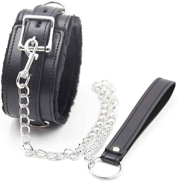 AOTNEG STAR Collar Pu Leather Choker Necklace with Chain for Women Ladies