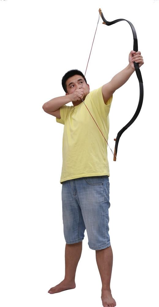 MAYARMS Traditional Archery Bow Mongolian Bow Handmade Longbow Recurve Bow Youth Archery Color Black