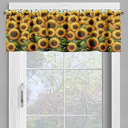 Ambesonne Sunflowers Window Valance Pack of