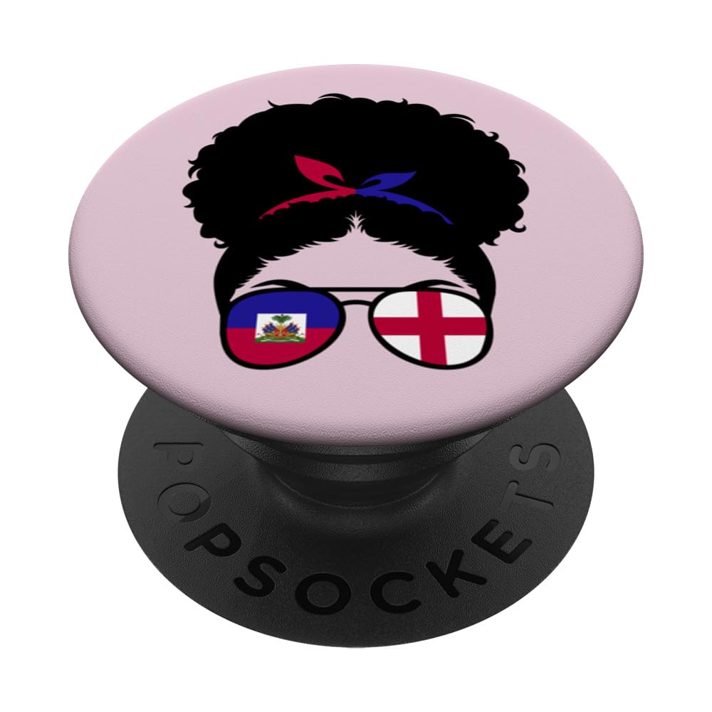 Haiti and England Mix Afro Hair English Haitian Roots PopSockets Swappable PopGrip