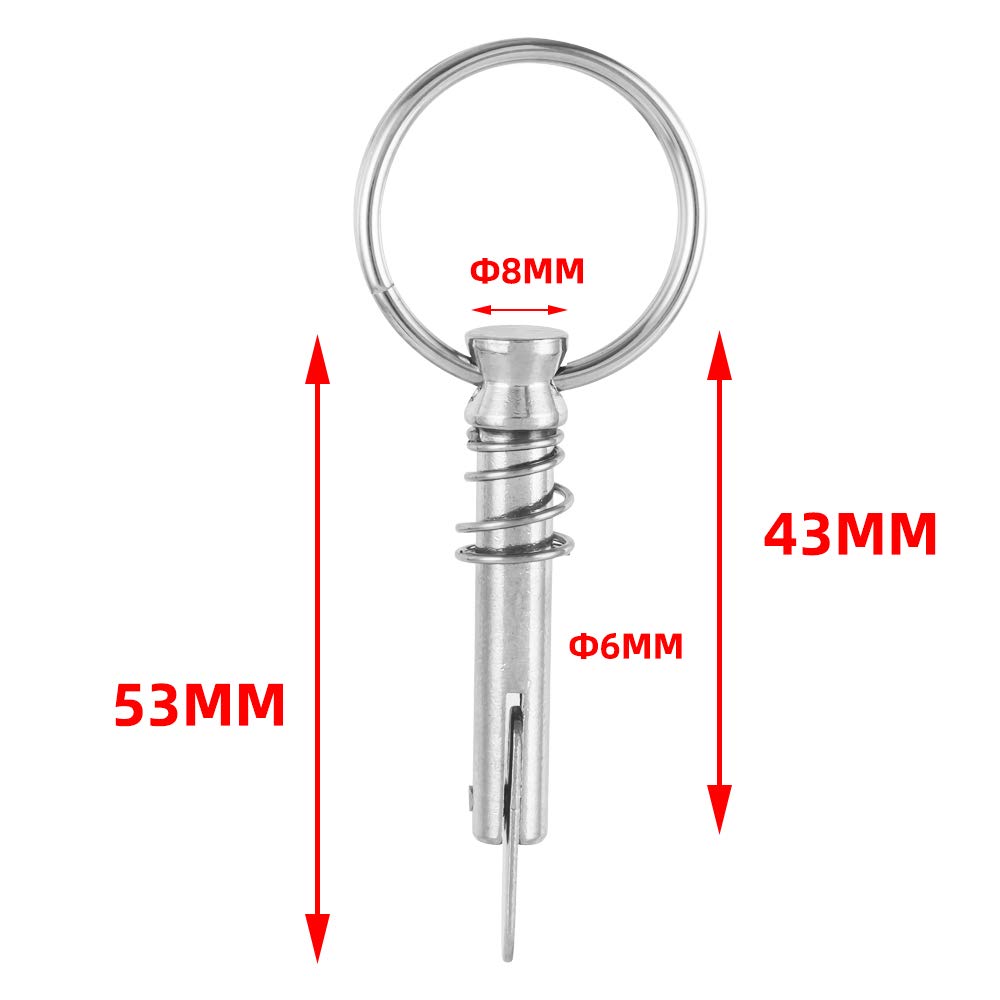 Quick Release Pins 1/4 Boat Bimini Deck Hinge Mounts 316 Stainless
