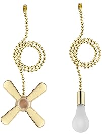 Ceiling Fan Pull Chain, 2 Pack 3mm Diameter Beaded Ball Fan Pull Chain, 13.6 Inches Fan Pulls Set with Connector