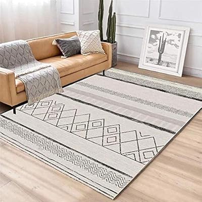 Sylbf Modern Traditional Living Room Rug Gray Curve 7mm Thickness