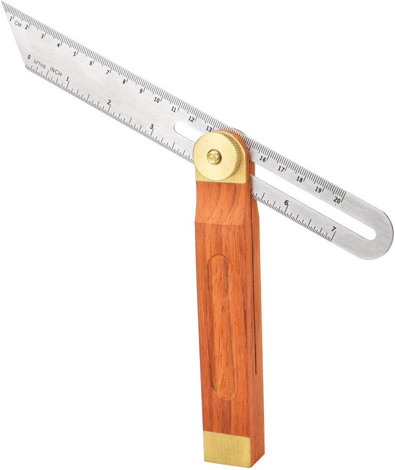 FAVENGO Square Wooden Bevel Sliding T Bevel Einstellbare Bevel Gauge mit Hartholzgriff Klinge