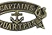 Hampton Nautical Cast Iron Decoration Captain's Quarters Sign Metal Wall Plaque, 9