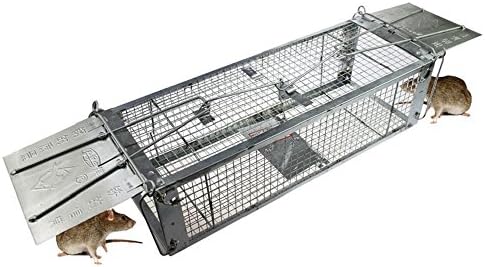 2 Doors Humane Mouse Cage Trap for Small Rodent Animals, 16.7X5.9X4.7Inches