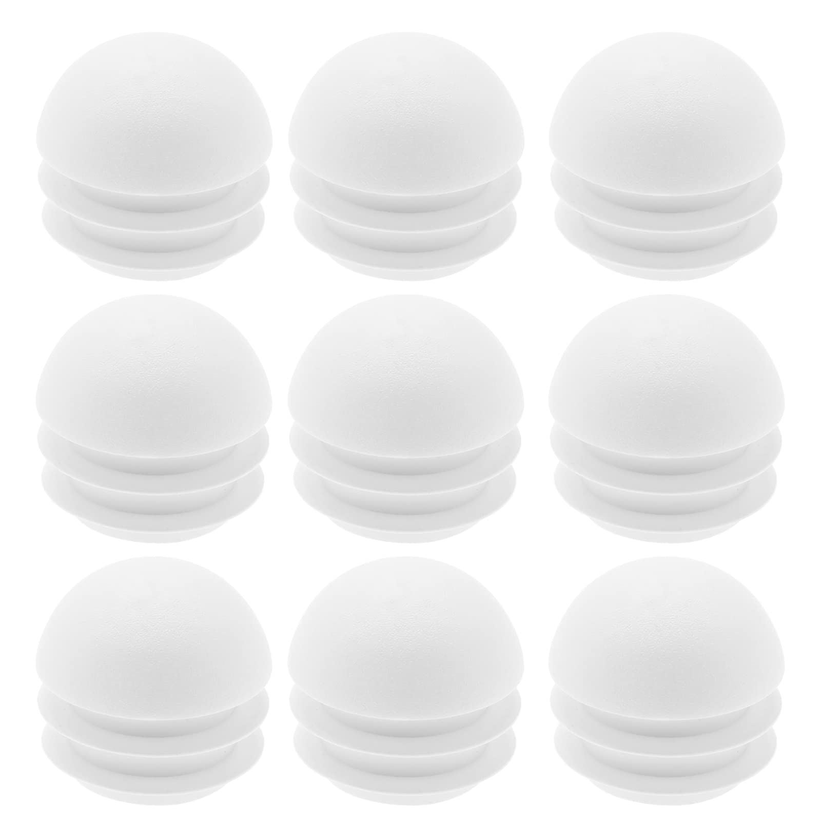 VGOL 36Pcs Plastic Tube Insert Plug Round End Plugs Tube Domed Inserts End Caps Stoppers Furniture Accessories for Chairs Table Legs 25mm White