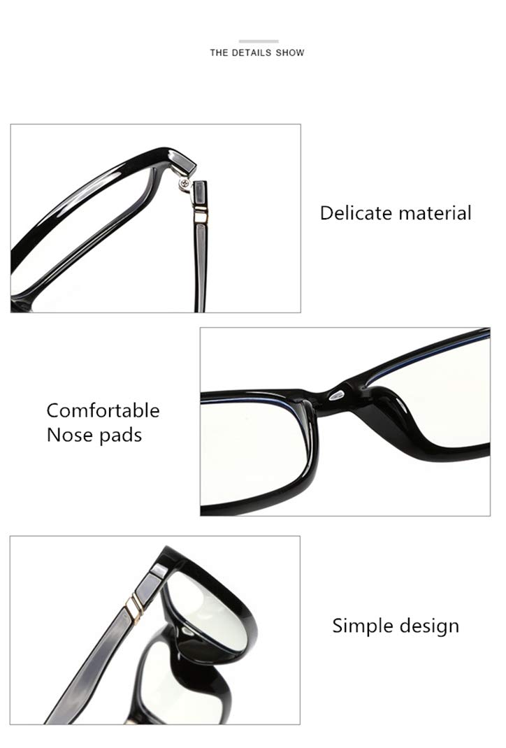 anti affaticamento degli occhi Lenti Trasparenti -Anti Bagliore contro l' Affaticamento degli Occhi con Cornice TR90 e Bracci in Metallo Luce blu  filtro Occhiali e accessori Montature berjaya.edu.my