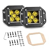 2PCS 5 Inch 100w Flush Mount Led Pods, Amber