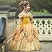 Tsyllyp Girls Princess Costume Dress Up Yellow Gowns with Gloves for Halloween Christmas Party