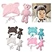 ECYC Newborn Baby Bear Hat Beanie with Bear Dolls Photography Accessories,Pink