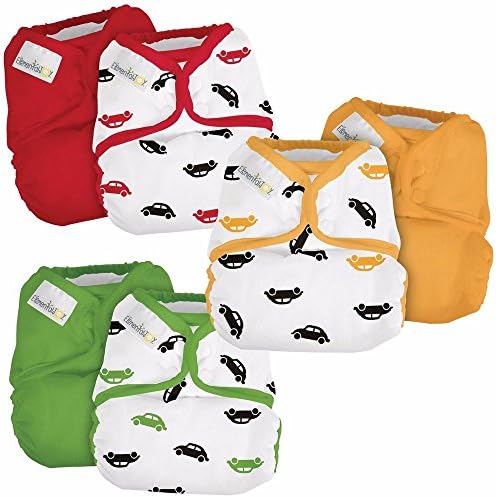 Elemental Joy Reusable One-Size Pocket Cloth Diapers - 6 Pack - Fits Babies 8 to 35+ Pounds - Inserts sold seperately (Beep)