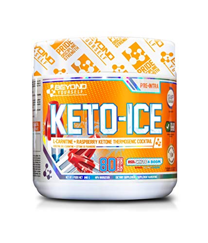 Beyond Yourself - Keto ice - Thermogenic Fat Burner, Metabolism Booster - L-Carnitine & Raspberry Ketone (Red White Boom, 80 Servings)