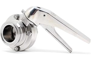 QiiMii Sanitary Stainless Steel 304 Tri Clamp Butterfly Valve with Trigger Handle and EPDM Seal (1.5 inch (1 pack))