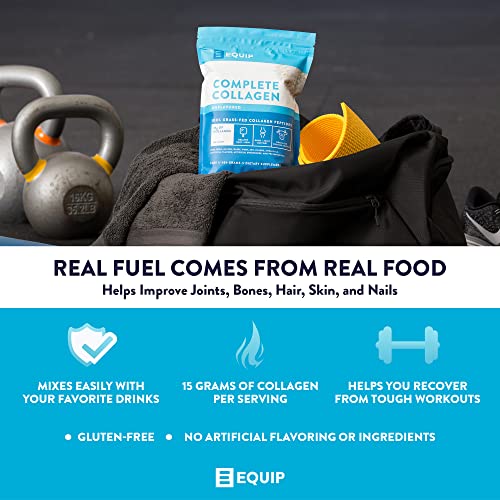 Equip Foods Complete Collagen 100 Grass Fed Hydrolyzed Collagen Peptides Powder with Amino