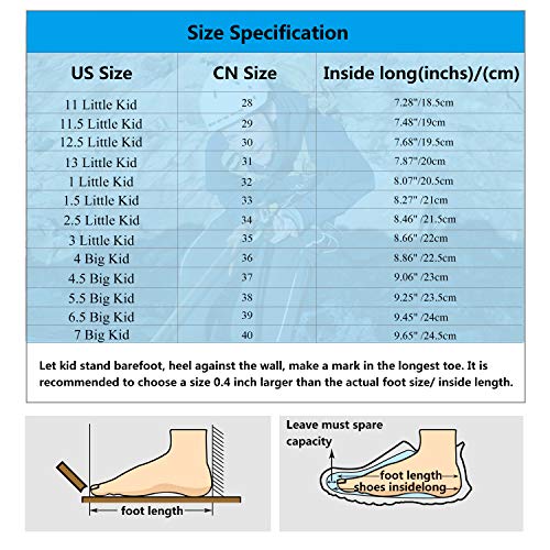 Kids Hiking Shoes School Athletic Tennis Sneaker Slip Resistant Steel Buckle Sole Walking Running Climbing Trekking Sneakers for Boys Girls