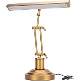 Piano Light for Upright Piano, 12W LED Piano Lamp with 3000K-6000K Color Temperature, Stepless Brightness Adjustment, Dual Ar