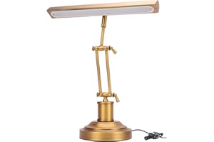 Piano Light for Upright Piano, 12W LED Piano Lamp with 3000K-6000K Color Temperature, Stepless Brightness Adjustment, Dual Ar