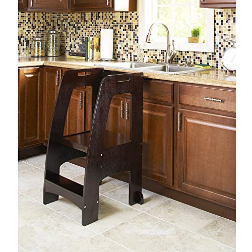 image for Guidecraft Kitchen Helper Tower Step-Up - Espresso: Adjustable Counter