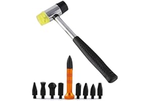 G&S GS Hand Tools 10pcs Paintless Dent Repair Kit Rubber Hammer Tap Down Tools Hail Dent Removal Tools for Car Refrigerator Door Dent Removal Tools