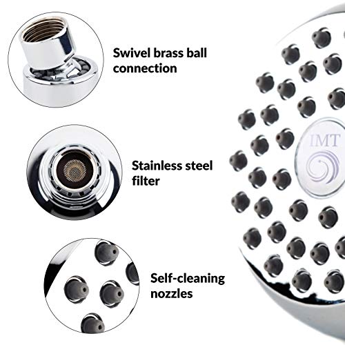 IMTinc.Shower head 3 inchFiltered High Pressure Removable Brass Water
