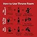 Throne Foam Waterless Cleansing Foam: No Rinse Body Wash & Wiping Foam - Foaming Shower in a Bottle for Camping, RVs, Boats - Wet Wipes Bathing Alternative - Lavender Chamomile, 1.69 Fl Oz, 3 Pack