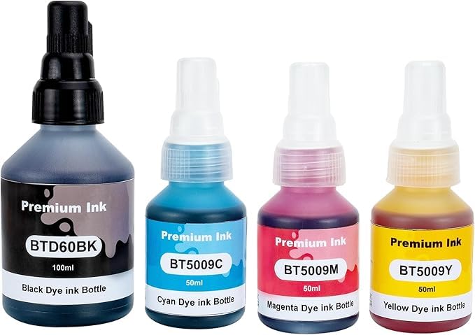 Nexnova® BTD60 BT5000 ink Compatible with Brother 4-Pack bottled for DCP - T300 T510W T710W MFC - T810W T910DW HL - T4000DW DCP - T310W T510W T710W MFC - T810W T910DW T4500DW DCP-T300
