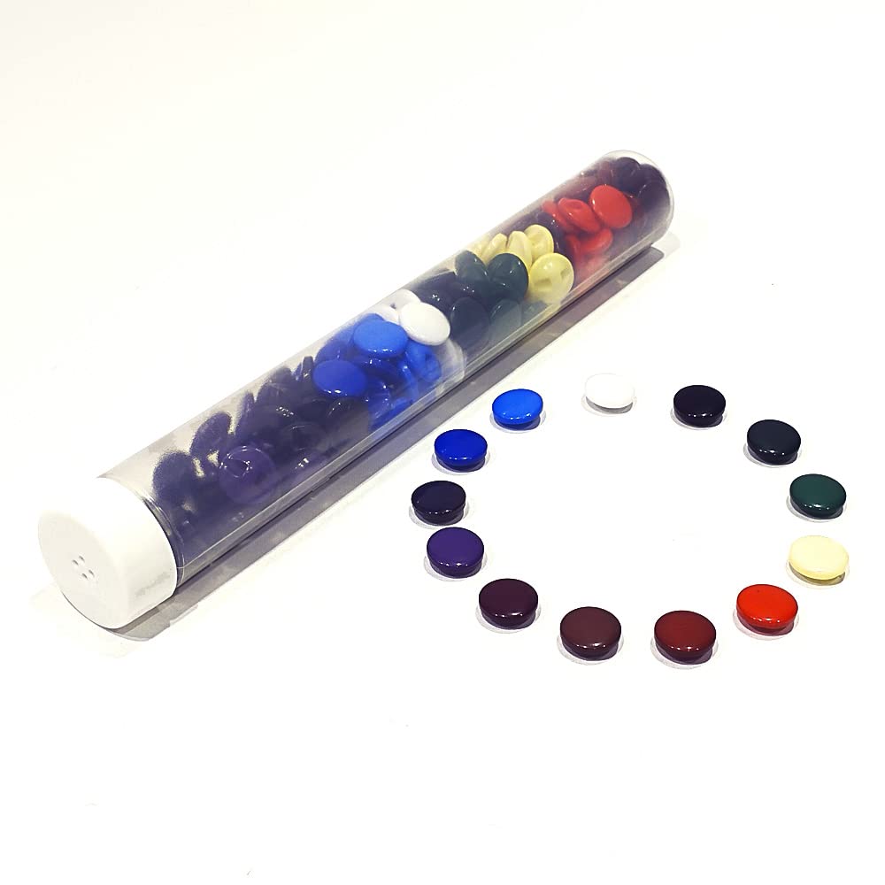 Nazarene Button, Assorted Color, Many colors, Pack Kit, 144 units/Tube (000, 18mm)