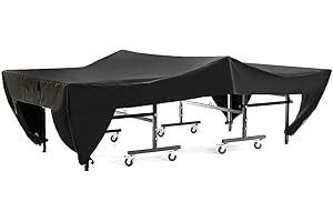 Table Cover, Black Waterproof Dust Proof Table Tennis Table Cover Table Dust Cover with Storage Bag for Outdoor Use