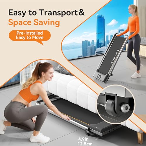 Foldable Walking Pad Treadmill, 2.0HP Motor, LED Display, 220 Lbs Capacity, Ultra-Slim 2-in-1 Design with Remote Control, 0-8% Incline, Quiet Under Desk for Home Office (W3-110-US)