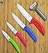 Surpahs YQCKS-1505 5 Piece Ceramic Knife Set with Sheath Sleeve & Peeler, Assorted/White