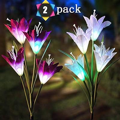 Xjexpo Solar Flower Lights Solar Garden Stake Lights Outdoor With 8