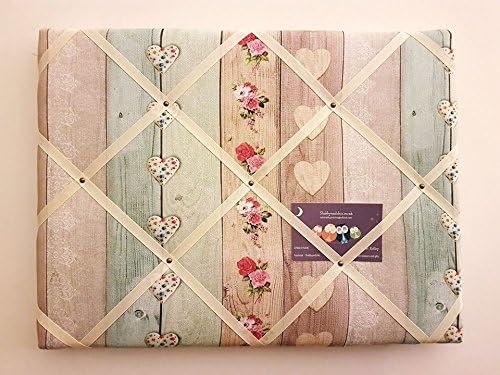 BEAUTIFUL SHABBY CHIC FABRIC FRENCH MEMO BOARD, IDEAL PRETTY STORAGE