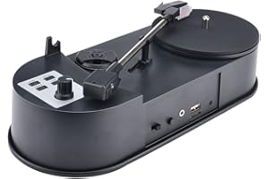 Direct-Drive Vinyl to MP3 Converter Turntable Adapter with 2 Adjustable Speeds 3 5mm AUX Port Supports U Disk Micro SD Card f