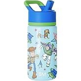 Simple Modern Kids Summit Water Bottle with Straw Lid | Disney Toy Story 14oz Stainless Steel Cup Insulated Tumbler for Boys, Girls, School | Buzz and Woody Adventures