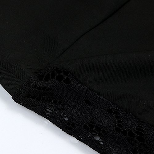 Todaies Womens Wide Leg Lounge Pants,Comfy Stretch Floral Print Drawstring Palazzo Pants (Black 9, L) - Thumbnail 6