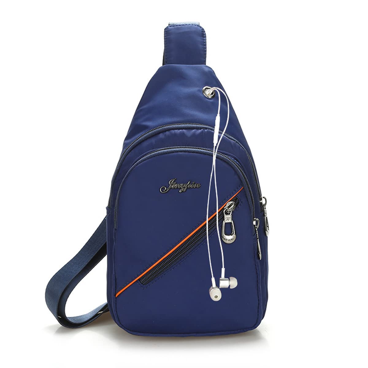 Veriya Waterproof Casual Cross Body Bag Outdoor Shoulder Sling Chest Pack with Headphone Port for Hiking Cycling Travel for Man Women Girl (Blue)