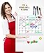 Magnetic Refrigerator Calendar Kit - Dry Erase Calendar Board 16x12 - Daily, Weekly, Monthly Planner for Kitchen Fridge - 4 Fine Tip Markers Included BONUS E-book