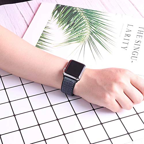 HILIMNY Compatible for Apple Watch Band 42mm, Soft Nylon Sport Loop, with Hook and Loop Fastener, Replacement Band Compatible for iWatch Series 1/2 / 3/4 (42mm, Hyper Grape)