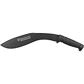 Smith & Wesson Outback SWBH 17in Full Tang Kukri with an 11.9in Stainless Steel Blade and Rubber Handle for Outdoor, Tactical, Survival and EDC