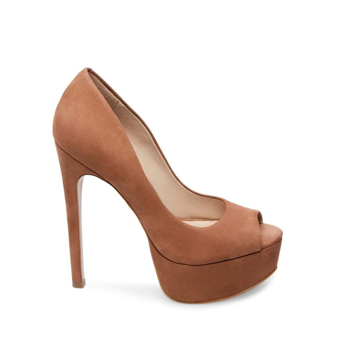 Steve Madden Women's Deanna Tan Nubuck Dress Closed 6 US