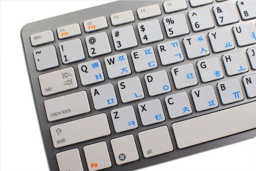 KOREAN - ENGLISH NON-TRANSPARENT KEYBOARD LABELS LAYOUT BLACK OR WHITE BACKGROUND (15x15) FOR DESKTOP, LAPTOP AND NOTEBOOK (White Background)