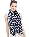 Lina & Lily Lovely Rabbit Bunny Print Women's Large Scarf Lightweight (Blue and White)