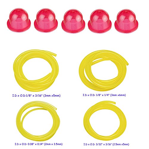 HIFROM Air Purge Primer Bulb Pump 530058709 4 Sizes 6 Feet Fuel Line Hose for Husqvarna Poulan Craftman Weedeater String Trimmer Blower