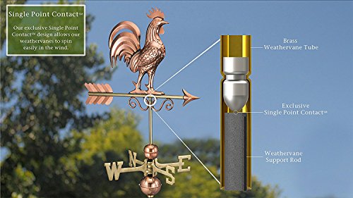 Good Directions Bantam Rooster Weathervane, Pure Copper