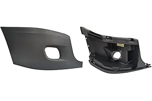 ASTAMOTOR Bumper End Right Passenger Side Reinforcement & Cover With Fog Light Hole Cut-out Fit For 2008-2017 Freightliner Cascadia