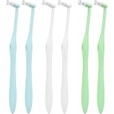 Fremouth End Tuft Toothbrush with Covers, Orthodontic Toothbrush for Braces | 6 Count Soft Dental Brush with Extra-Small Head for Hard-to-Reach Areas, Implants, Back Teeth &amp; Wisdom Teeth